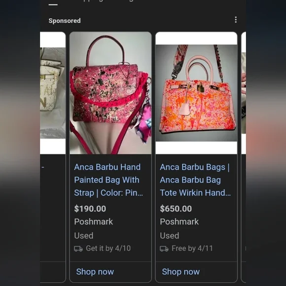 Anca Barbu ...1 Of 1.... Handpainted Leather Crossbody..... 10x11x3 - Picture 8 of 9